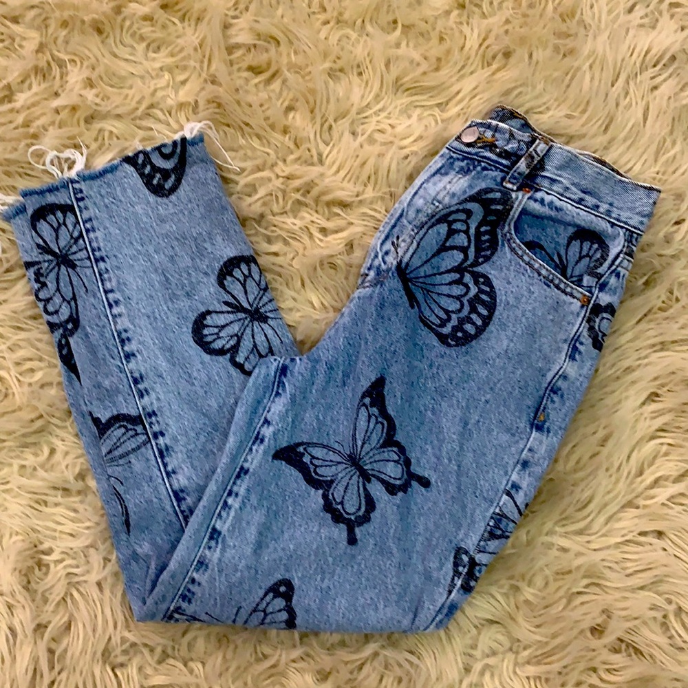 Butterfly stamped PacSun jeans